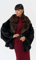 Миниатюра фотографии Шуба из меха норки с воротником из меха куницы