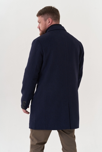 Миниатюра фотографии Мужское пальто синего цвета