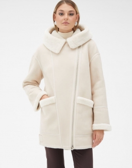 Купить Женская удлиненная дубленка из эко кожи в каталоге