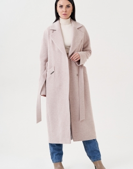 Купить Светлое женское пальто с поясом в каталоге