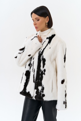 Миниатюра фотографии Жакет из меха норки в расцветке "ягуар"