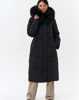 Купить Женский пуховик с капюшоном из меха чернобурки в каталоге