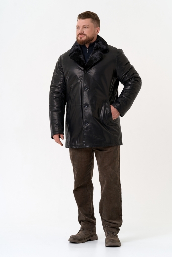 Миниатюра фотографии Мужская дубленка с английским воротником