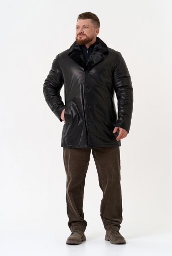 Миниатюра фотографии Мужская дубленка с английским воротником