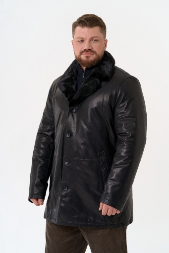 Миниатюра фотографии Мужская дубленка с английским воротником