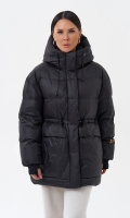 Миниатюра фотографии Женский пуховик черного цвета