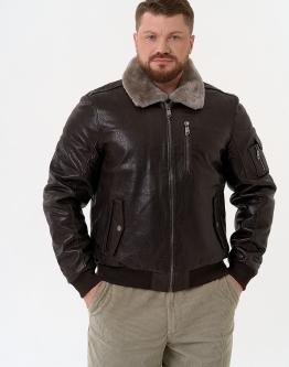 Купить Мужская дубленка коричневого цвета в каталоге Мужские дублёнки