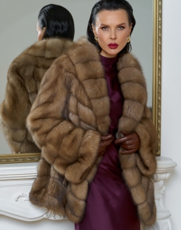 Купить Женская шуба из куницы с воротником шаль в каталоге