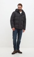 Миниатюра фотографии Мужской черный пуховик больших размеров