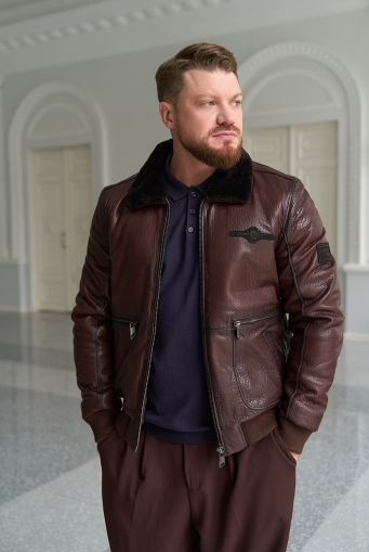 Миниатюра фотографии Мужская натуральная дубленка