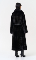 Миниатюра фотографии Длинная шуба из меха норки blackglama с поясом