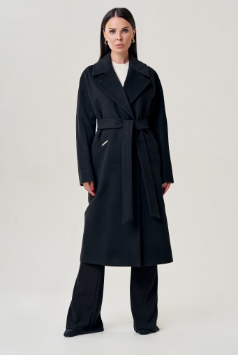 Миниатюра фотографии Пальто женское черного цвета 