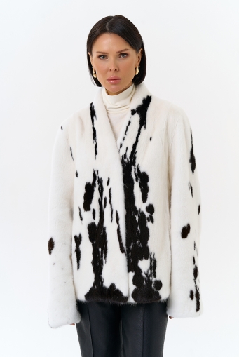 Миниатюра фотографии Жакет из меха норки в расцветке "ягуар"