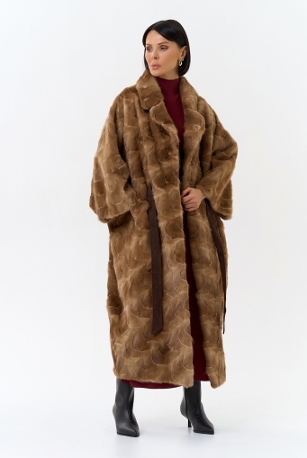 Миниатюра фотографии Шуба из меха норки с английским воротником