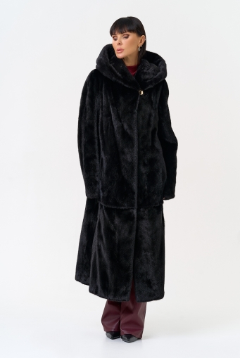 Миниатюра фотографии Женская шуба из скандинавской норки с капюшоном